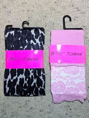 Betsey Johnson Lace Leggings & Camo Tights Womens M/L Set of 2 Bottoms NWT